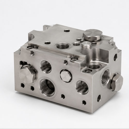 CNC-Machined Stainless Steel Control Manifold CNC-Machined Stainless Steel Control Manifold